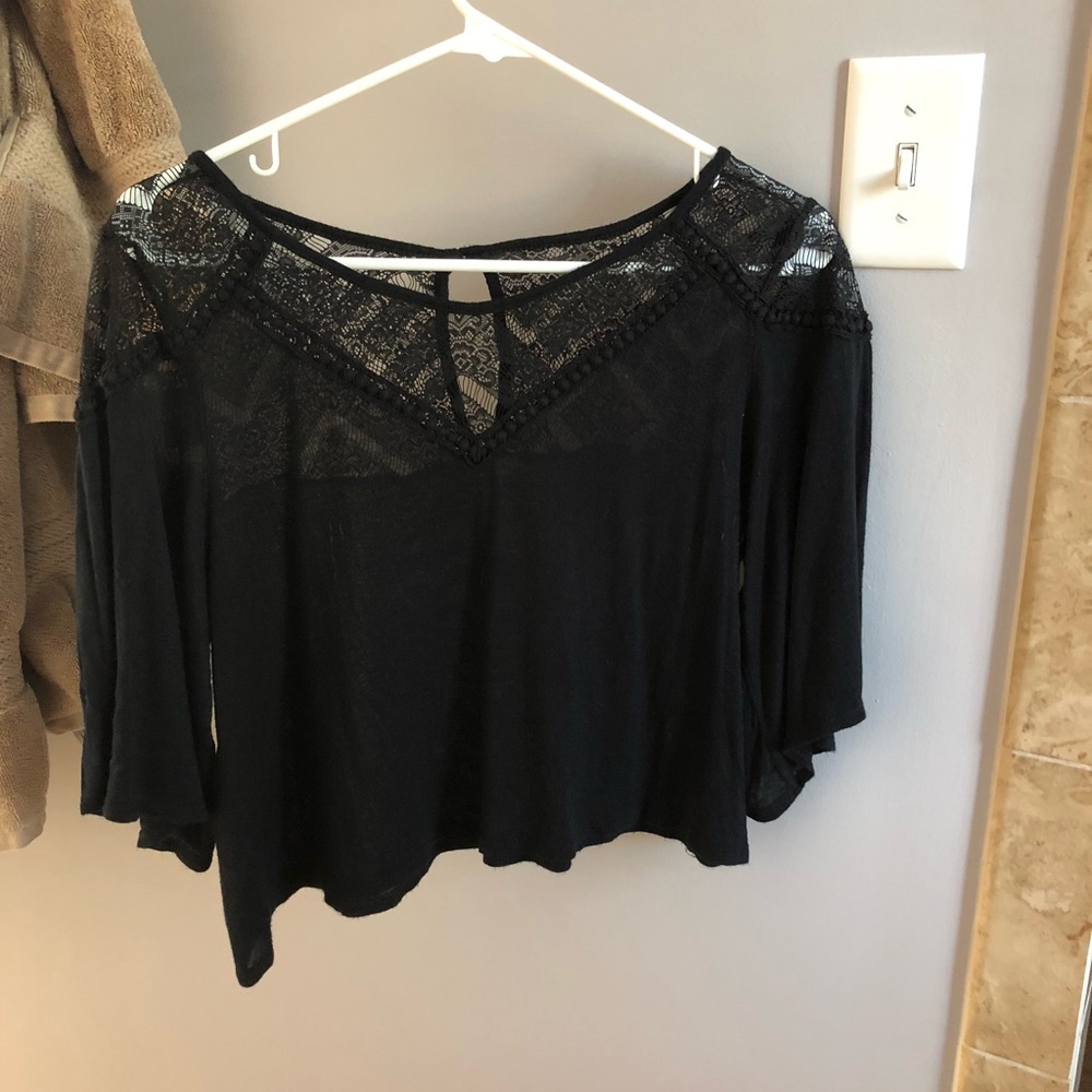 sheer black crop top